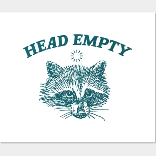 head empty raccoon shirt, Retro Cartoon T Shirt, Weird T Shirt, Meme T Shirt, Trash Panda T Shirt, Unisex Posters and Art